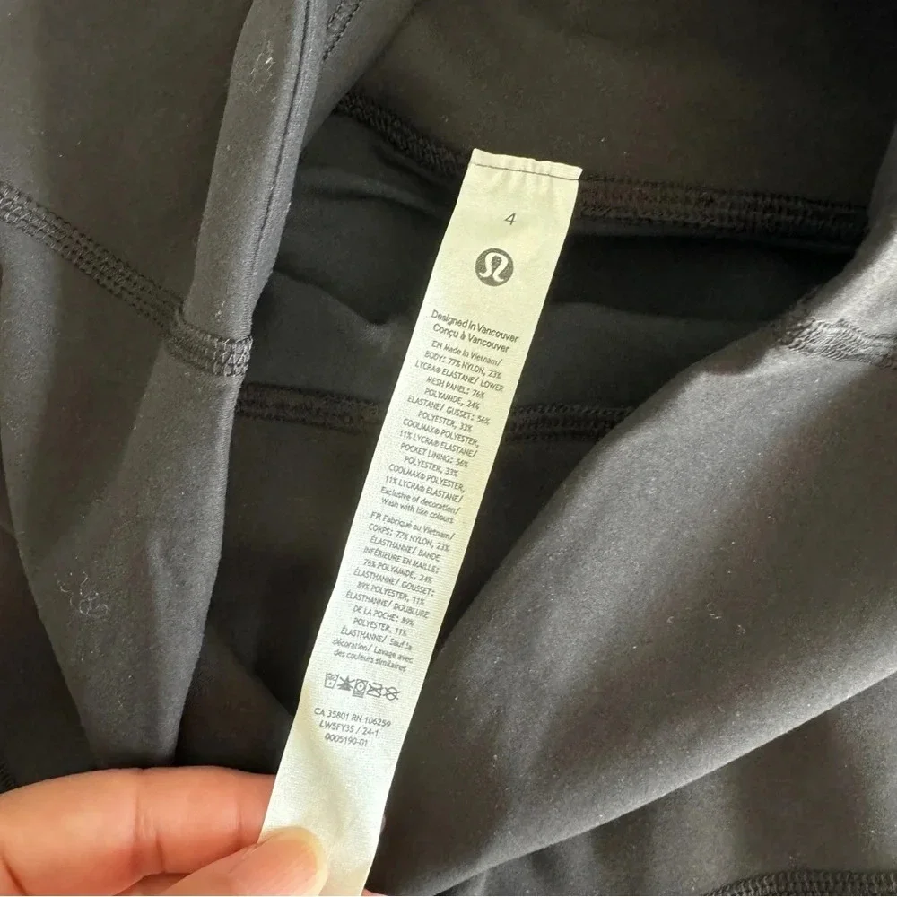 🆕🖤 Lululemon Wunder Train Mesh High Rise Tight 25” Black